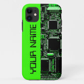 Circuit vert 2 "Nom" coque iphone côté vert (Dos)
