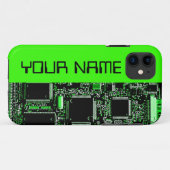 Circuit vert 2 "Nom" coque iphone côté vert (Dos (Horizontal))