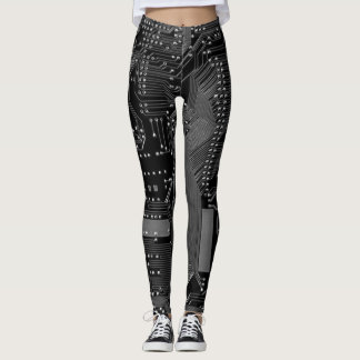 Circuitbord #2 (zwart en wit) leggings