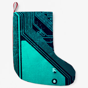 Circuitbord. Elektronische computerhardware Kleine Kerstsok