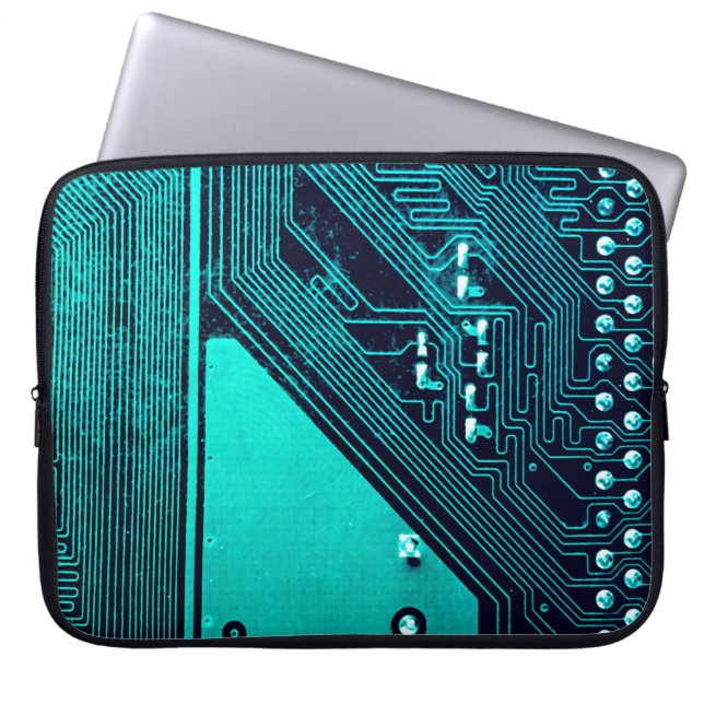 Circuitbord. Elektronische computerhardware Laptop Sleeve (Voorkant)