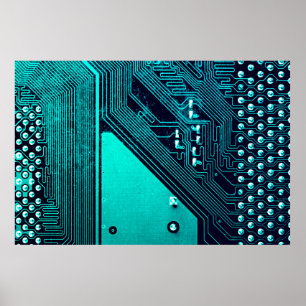 Circuitbord. Elektronische computerhardware Poster
