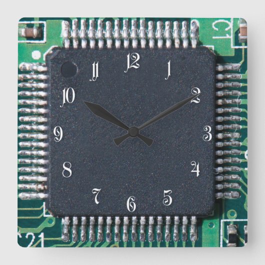 Circuitbord Vierkante Klok (Voorkant)