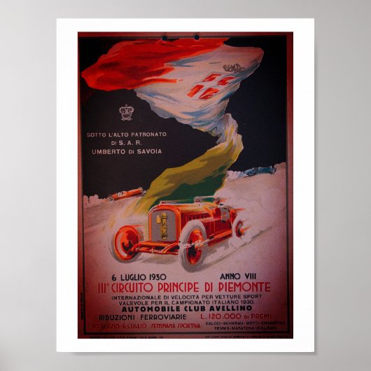 Circuito Avellino - Poster vintage de 1930 (Devant)