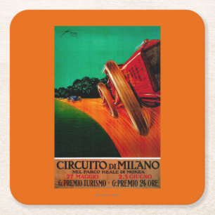 Circuito Di Milano PosterEurope Vierkante Kartonnen Onderzetter