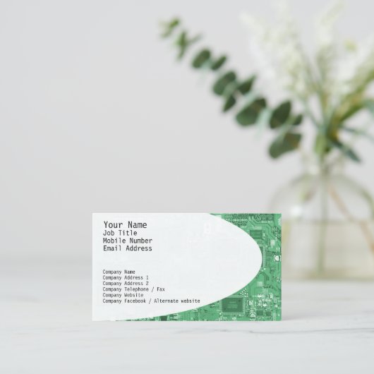 Circuits électroniques Carte de visite vert (Debout devant)