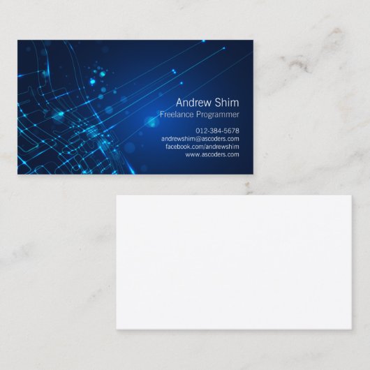 Circuits lumineux Carte de visite du programmeur i (Devant / Derrière)