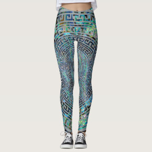 Circulair Grieks Meander Patroon - Griekse sleutel Leggings