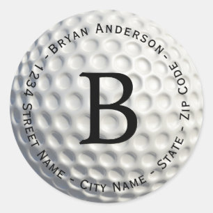 Circulair Monogram Golfbal Retouradres Label