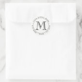 Circulair monogram retouradreslabel ronde sticker (Tas)