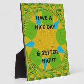 Circulair ontwerp "Fijne dag en betere nacht" Fotoplaat (Zijkant)