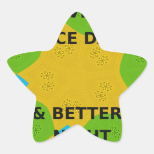 Circulair ontwerp "Fijne dag en betere nacht" Ster Sticker