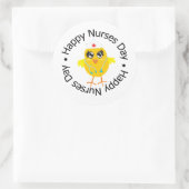Circulair ontwerp Happy Neurses Day Ronde Sticker (Tas)