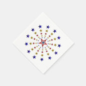 Circulair Patriottisch Sterren Vakantiepapier Servetten (Hoek)