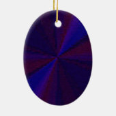 Circulair verlooppatroon blauw naar Paars Keramisch Ornament (Achterkant)