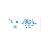 Circulaire Bloemen & Dragonfly Adres Zelfinktende Stempel (Design)