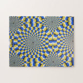 Circulaire diamantoptische illusie onmogelijk legpuzzel (Horizontaal)