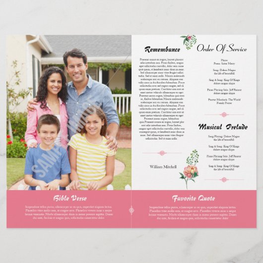 Circulaire du programme funéraire floral (Dos)