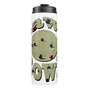 Circulaire gazon schalen naam ontwerp, thermosbeker