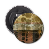 Circulaire groene druppeltjes button flesopener (Voorkant)