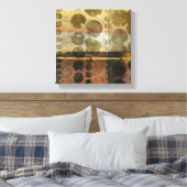 Circulaire groene druppeltjes canvas afdruk (Insitu (Slaapkamer))