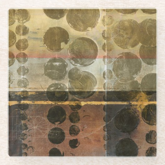 Circulaire groene druppeltjes glazen onderzetter (Voorkant)