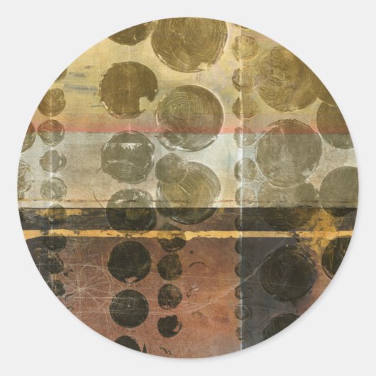 Circulaire groene druppeltjes ronde sticker (Voorkant)