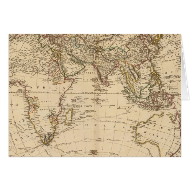 Circulaire kaart van het oostelijk halfrond (Voorkant Horizontaal)