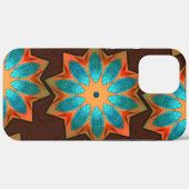 Circulaire kaleidoscoop in een mengsel van hout en Case-Mate iPhone case (Achterkant (horizontaal))