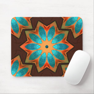 Circulaire kaleidoscoop in een mengsel van hout en muismat