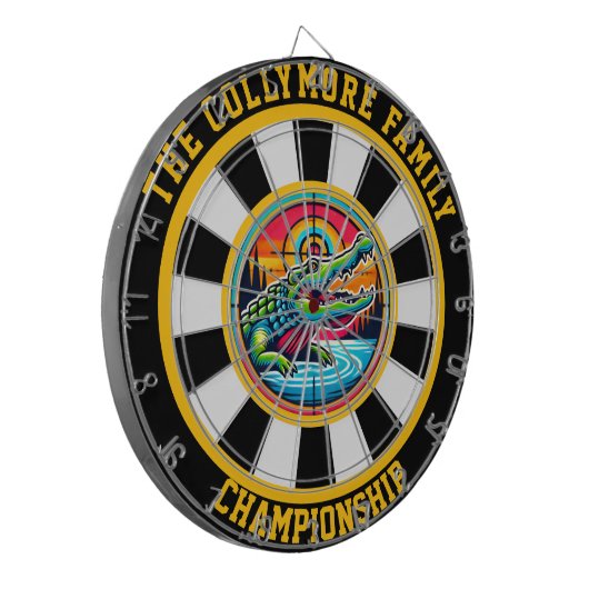 Circulaire krokodillenmeerkunst dartbord (Voorkant Links)