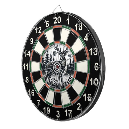 Circulaire kunst van Deer Target Dartbord (Voorkant Rechts)