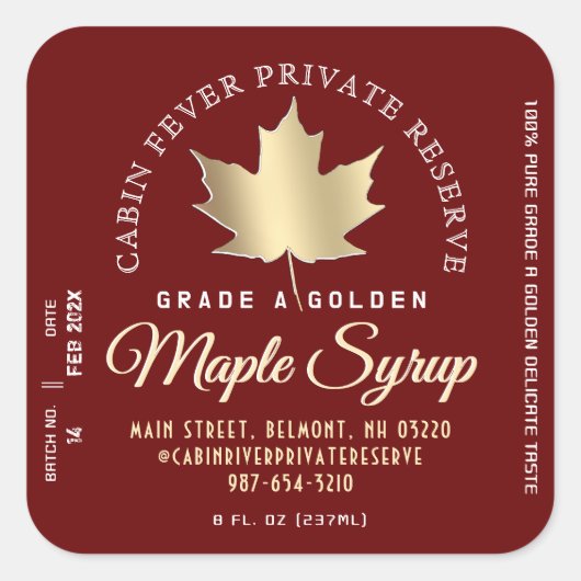 Circulaire Logo op etiket etiket aple stroop (Part (Voorkant)