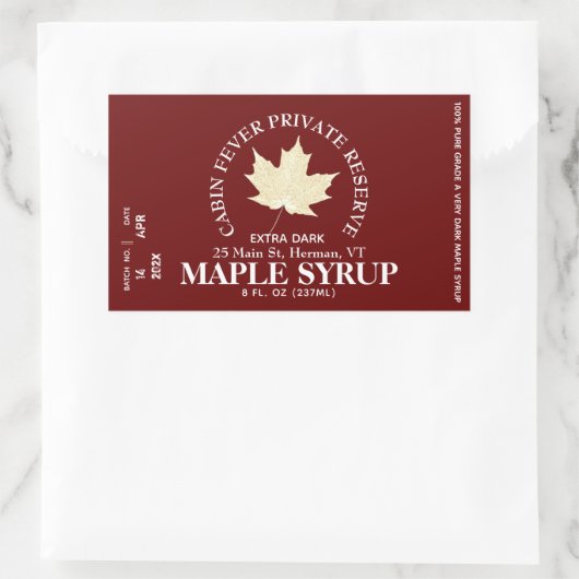 Circulaire Logo op etiket etiket aple stroop (Part (Tas)