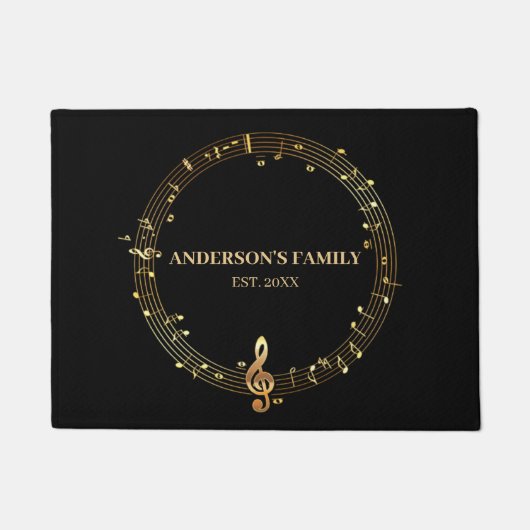 Circulaire muzieknoten deurmat (Voorkant)