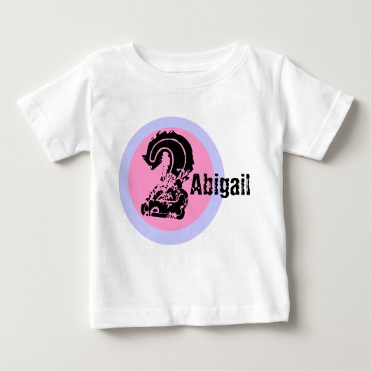 Circulaire Nom et âge 2e Tshirt d'anniversaire (Devant)
