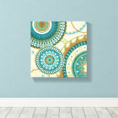 Circulaire patronen canvas afdruk (Insitu (Houten vloer))