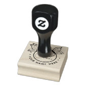 Circulaire vlinder ex libris stempel (Stempel)