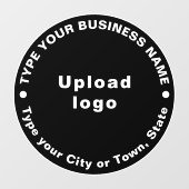 Circulaire Zakelijk Merk Teksten op Zwart Raamsticker (Vel)