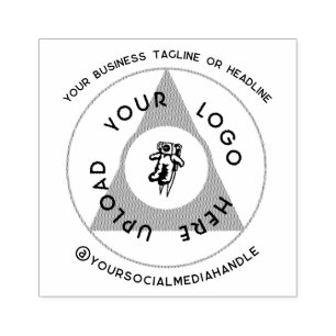 Circulaire zakelijke Logo met sociale media Rubberstempel