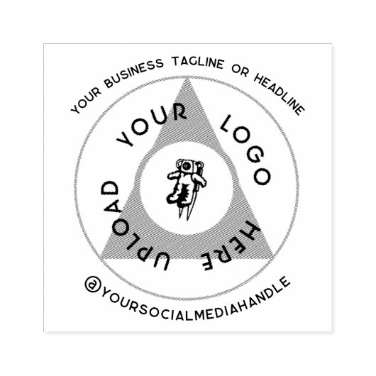 Circulaire zakelijke Logo met sociale media Rubberstempel (Afrduk)