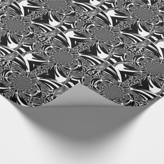 Circulaire Zebra Kaleidoscoop Art Print Cadeaupapier (Hoek)