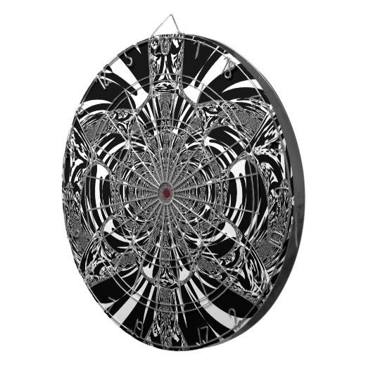 Circulaire Zebra Kaleidoscoop Art Print Dartbord (Voorkant Rechts)