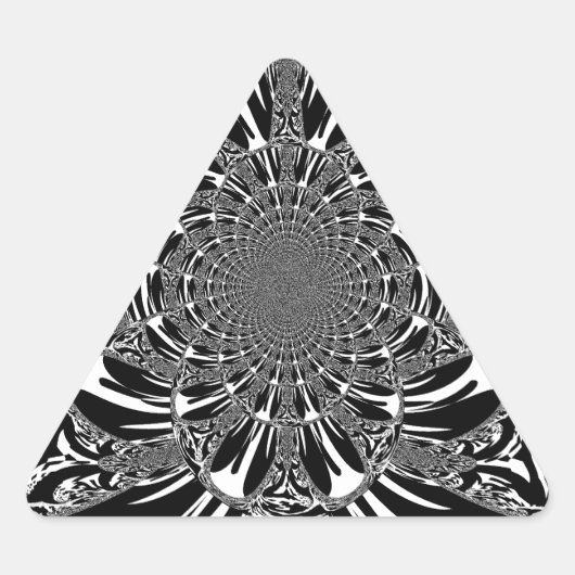 Circulaire Zebra Kaleidoscoop Art Print Driehoek Sticker (Voorkant)