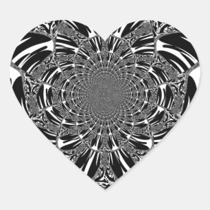 Circulaire Zebra Kaleidoscoop Art Print Hart Sticker