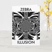 Circulaire Zebra Kaleidoscoop Art Print Kaart (Gele Bloem)