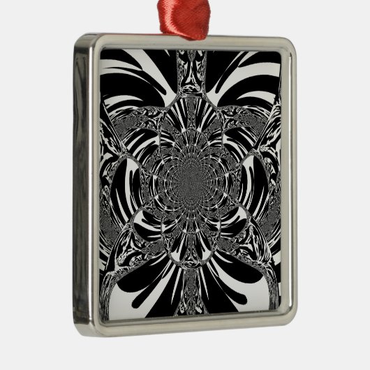 Circulaire Zebra Kaleidoscoop Art Print Metalen Ornament (Rechts)