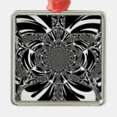 Circulaire Zebra Kaleidoscoop Art Print Metalen Ornament (Voorkant)