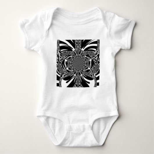 Circulaire Zebra Kaleidoscoop Art Print Romper (Voorkant)