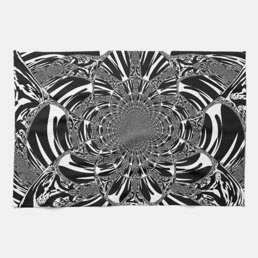 Circulaire Zebra Kaleidoscoop Art Print Theedoek (Horizontaal)